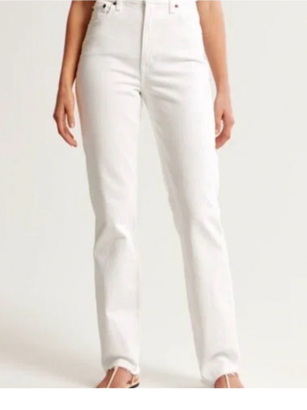 Abercrombie Curve Love Ultra High Rise Slim Straight White Jeans Sz 28/6